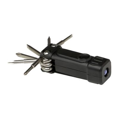 OCTO - Set di cacciaviti 8 in 1 con torcia in plastica riciclata RCS