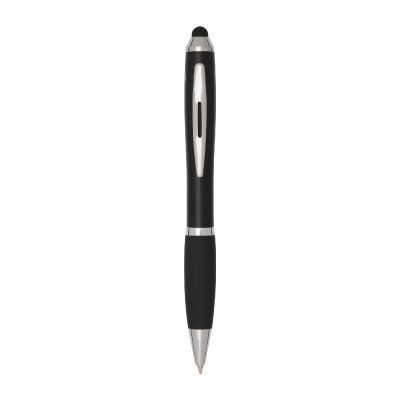NASH - Penna a sfera con pennino in plastica riciclata RCS con fusto colorato e impugnatura di colore nero 