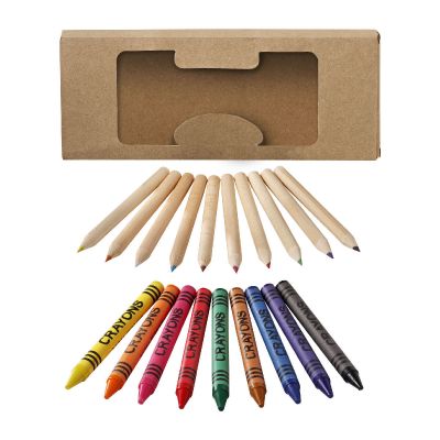 LUCKY - Set di matite e pastelli a cera colorati da 19 pezzi