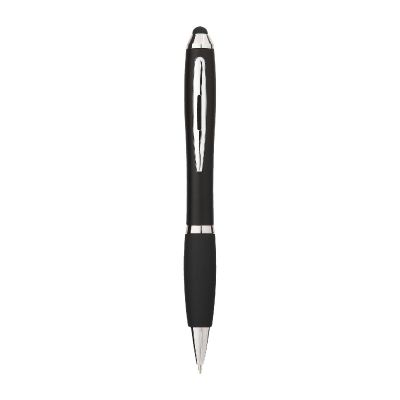 NASH - Penna a sfera colorata con stylus e impugnatura nera