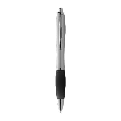 NASH - Penna a sfera con fusto argento e impugnatura colorata