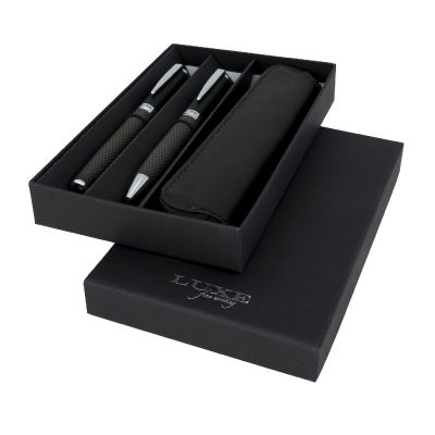 CARBON - Set regalo con coppia di penne e sacchetto 