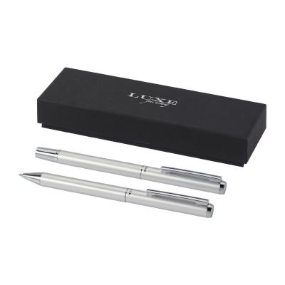 LUCETTO - Set regalo con penna a sfera e penna roller in alluminio riciclato 