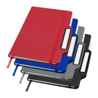 NEXUS - Blocco note formato A5 con copertina rigida e combinazione di penna e matita