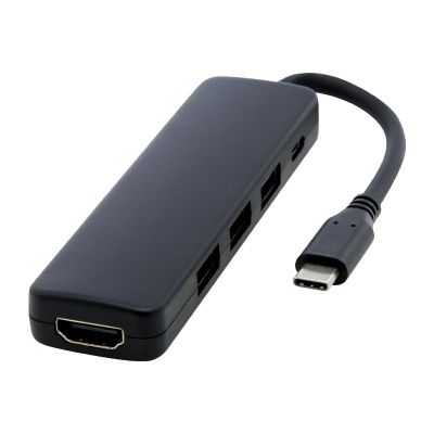 LOOP MEDIA ADAPTER - Adattatore multimediale USB 2.0-3.0 con porta HDMI in plastica riciclata certificata RCS Loop