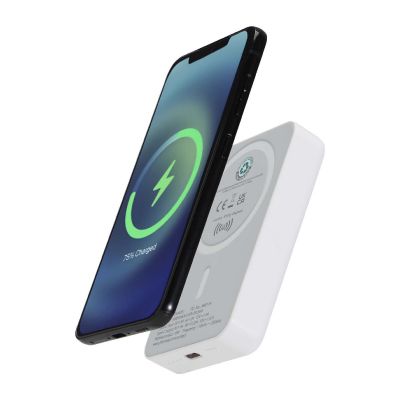 ACRAB - Power bank magnetico wireless da 10.000 mAh e 15 W con 20 W PD in plastica riciclata 