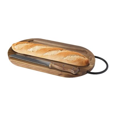 PRESTIGE - Tagliere in legno di acacia con coltello per il pane