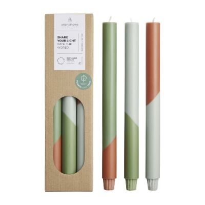 EDEN - Set di 3 candele con design a colori diagonali Originalhome