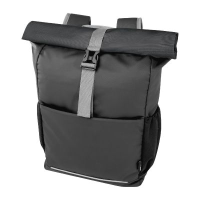 AQUA - Borsa roll-top per bicicletta impermeabile in materiale riciclato certificato GRS per portatile da 15