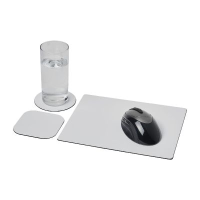 BRITEDESK 1 - Set Brite-Mat® 1 con tappetino per mouse e sottobicchieri