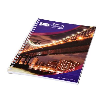 SPIRALBACK A5 - Blocco note a spirale A5 con copertina posteriore stampata Desk-Mate®
