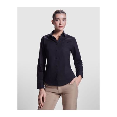 RALEIGH - Camicia da donna a maniche lunghe in tessuto elasticizzato