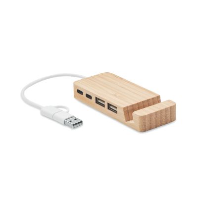 HUBSTAND - Hub usb a 4 porte in bamboo