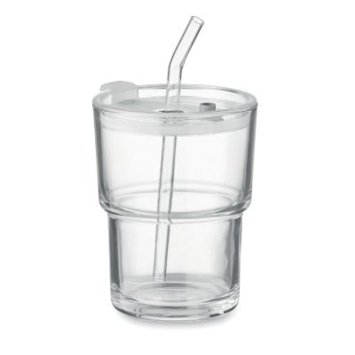 SIP - Bicchiere in vetro con cannucci