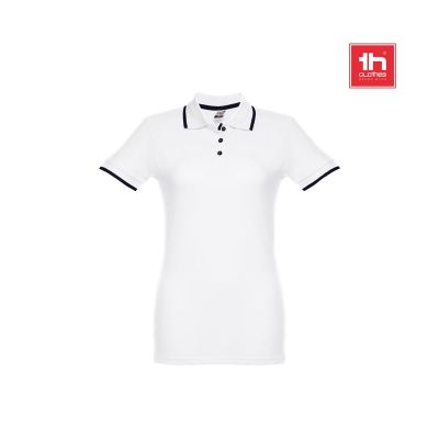 THC ROME WOMEN WH - Polo da donna in cotone bicolore