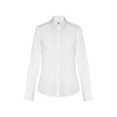 THC PARIS WOMEN WH - Camicia in popeline a maniche lunghe da donna. colore bianco