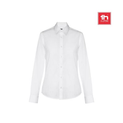 THC PARIS WOMEN WH - Camicia in popeline a maniche lunghe da donna. colore bianco