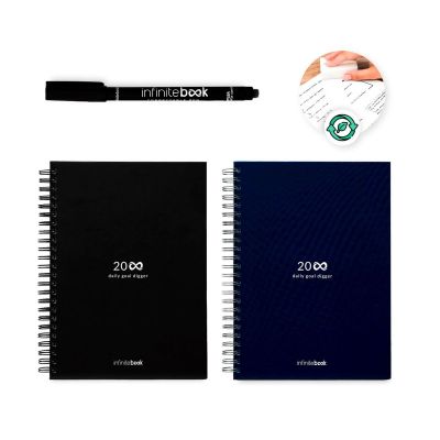 STARTER KIT INFINITE PLANNER A5 - Il set include un Infinity Diary, un kit di pulizia, un pennarello e un porta pennarello