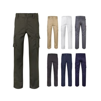 VL PAN - Pantaloni elasticizzati con diverse tasche (290g/m²), in cotone (46%), EME (38%) e poliestere (16%)