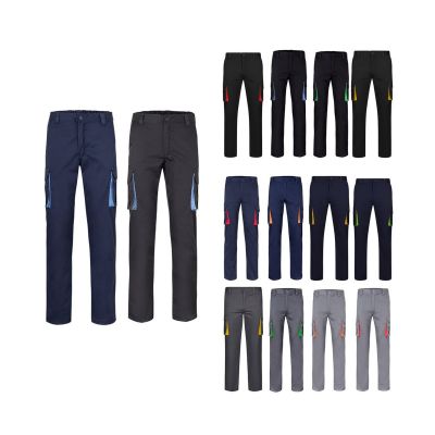 VL FIDES - Pantaloni elasticizzati bicolore con diverse tasche (240g/m²), in cotone (46%), EME (38%) e poliestere (16%)