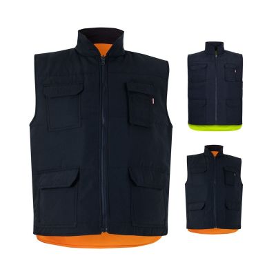 VL DIANA - Gilet imbottito (220g/m²), reversibile e con diverse tasche, in poliestere (100%), con chiusura a zip e tirante reversibile