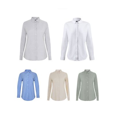 VL PRITHVI WOMEN - Camicia Oxford (180 g/m²) da donna in cotone (50%), poliestere (45%) ed elastan (5%)