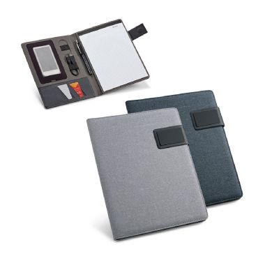 PYNCHON - Cartella A5 in PU e imitazione lino con blocco pagine a righe