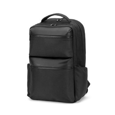 COPENHAGEN - Zaino in twill riciclato idrorepellente con due ampie tasche anteriori da 17'3