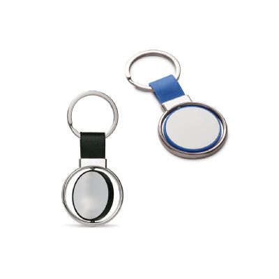 ALBRIGHT - Portachiavi in ​​metallo e PU, con possibilità di personalizzazione doming