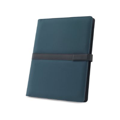 SANDERSON FOLDER - Cartella A4 in PU (riciclato al 50%) con chiusura magnetica e blocco note con pagine a righe
