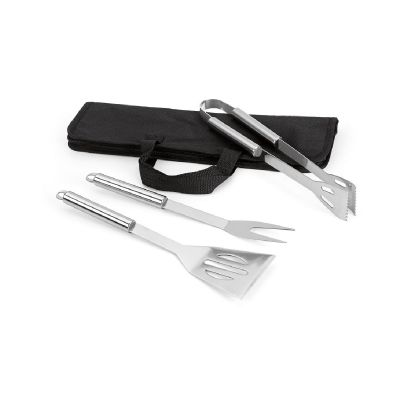 SOARES - Set barbecue composto da 3 pezzi in acciaio inossidabile