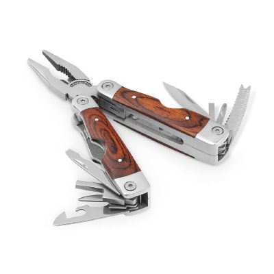 MAGNUM - Pinzia pieghevole con strumenti multifunzione in acciaio inox e legno