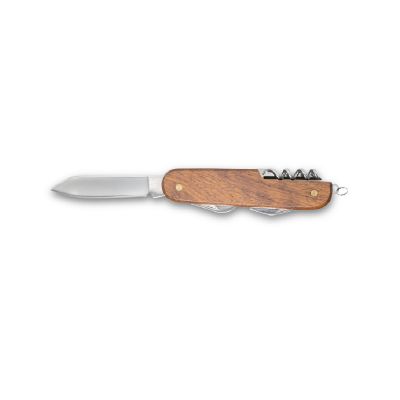 BELPIANO - Coltello tascabile multifunzione in acciaio inox e legno