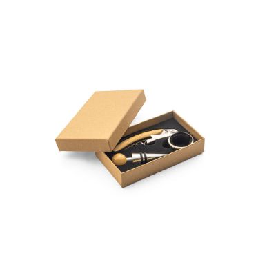 SAVORY - Set da vino in bambù e acciaio inossidabile