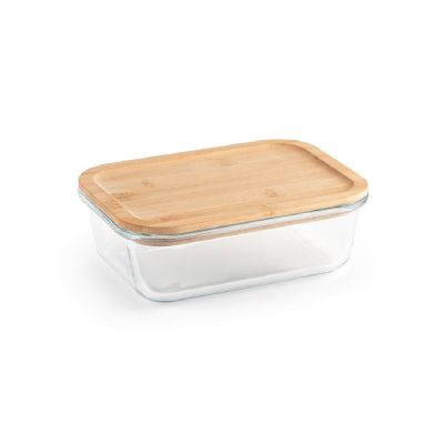 PORTOBELLO - Porta pranzo. Contenitore ermetico in vetro borosilicato e coperchio in bambù 1000 mL