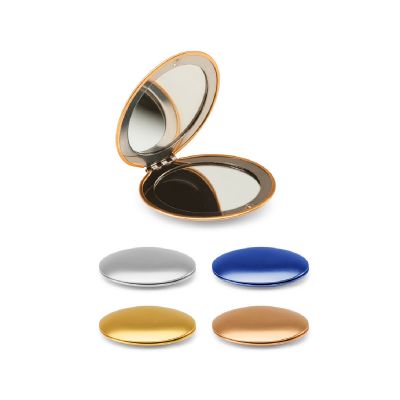 KAYLA - Specchio rotondo bifacciale in alluminiocon chiusura magnetica