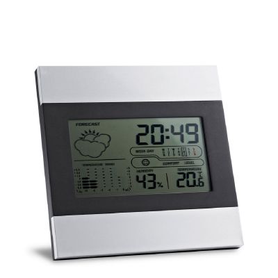 DENE - Stazione meteo da tavolo con schermo LCD in alluminio e ABS