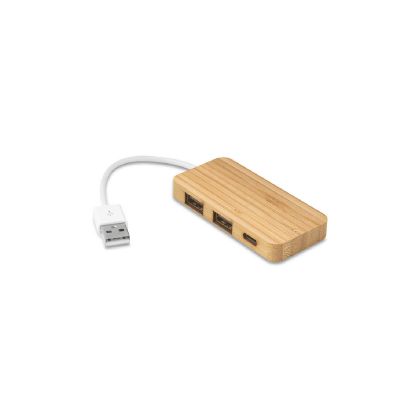 MOSER - HUB con 2 porte USB-A e 1 USB-C in bambù