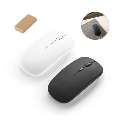 KHAN - Mouse wireless con batteria da 500 mAh in ABS riciclato (100% rABS)