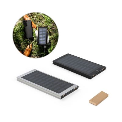 CLERK - Power bank da 8'000 mAh con pannello solare in alluminio 100% riciclato