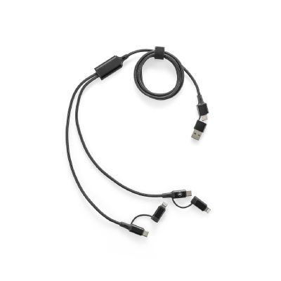 BERTOZZI - Cavo USB super veloce 6 in 1 in alluminio riciclato (20%) e PET riciclato (4%)