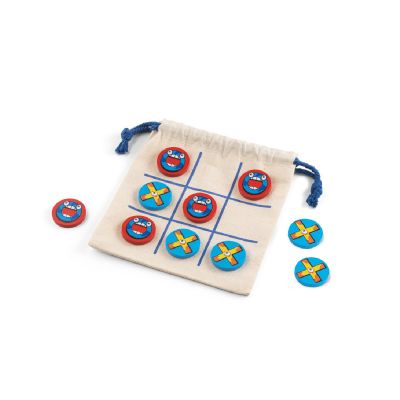 CROSSES - Classico gioco del tris con 10 pezzi in legno compensato