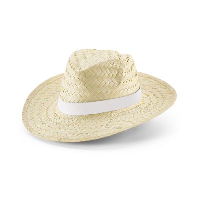 EDWARD RIB - Cappello in paglia naturale con nastro sublimatico