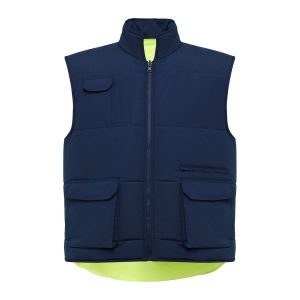 WORCESTER - Gilet reversibile multitasche alta visibilità con collo alto