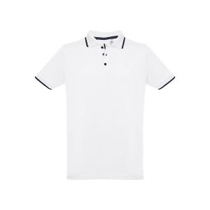 THC ROME WH - Polo da uomo in cotone bicolore. colore bianco