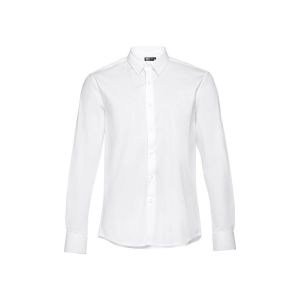 THC PARIS WH - Camicia da uomo in popeline a maniche lunghe. colore bianco