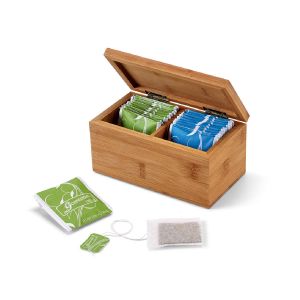 BURDOCK - Scatola da tè in bambù con 2 scomparti e chiusura magnetica