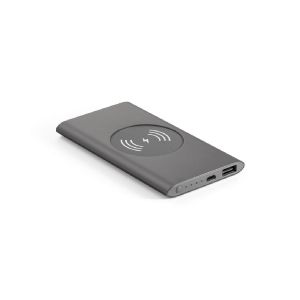 CASSINI - Power bank da 4'000 mAh con caricatore wireless da 5W in alluminio riciclato (100% rAL)