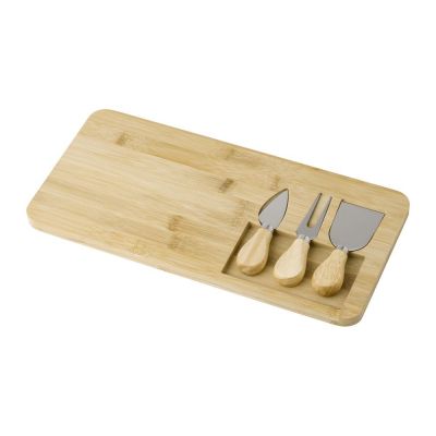 REGINA - Tagliere per formaggi in bambù, incluso tre utensili 