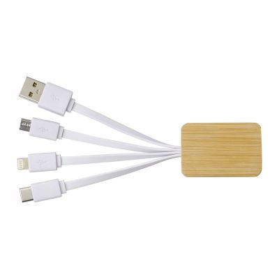 BRANDAN - Set cavi per la ricarica 3 in 1 in bamboo 
